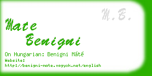 mate benigni business card